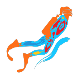 Scuba Diving - Female | Splash | Colorful | v1