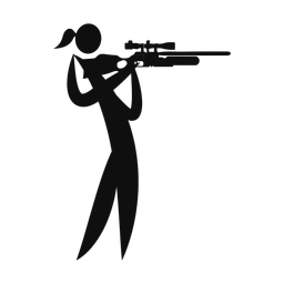 Air Rifle - Female | Motion | Silhouette | v1