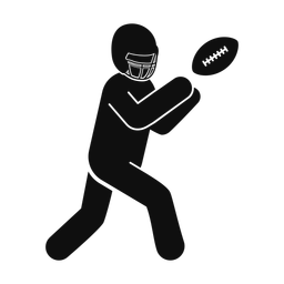 American Football Receiver - Male | Round | Silhouette | v1