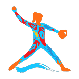 Softball Pitcher - Female | Splash | Colorful | v1