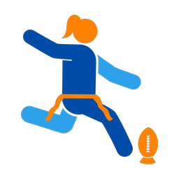 Flag Football Kicker - Female | Round | 3 Colored | v1
