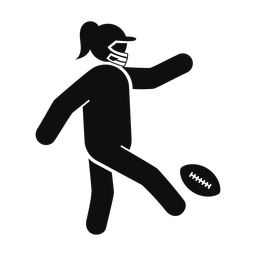American Football Punter - Female | Round | Silhouette | v1