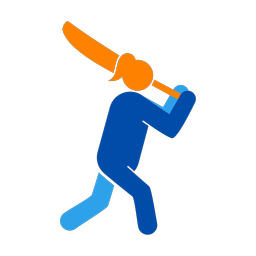 Cricket Batter - Female | Round | 3 Colored | v1