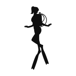 Scuba Diving - Female | Classic | Silhouette | v1