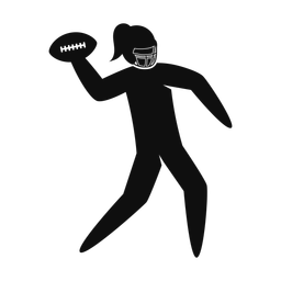 American Football Quarterback - Female | Strike | Silhouette | v1