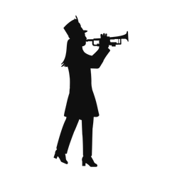 Marching Trumpet Player - Female | Classic | Silhouette | v1