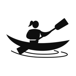 Kayak Racing - Female | Motion | Silhouette | v2