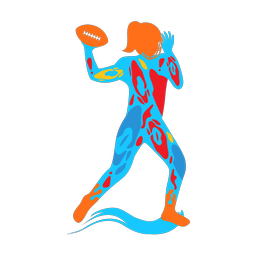 American Football Quarterback - Female | Splash | Colorful | v1
