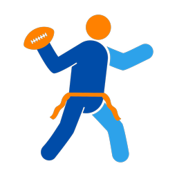 Flag Football Quarterback - Male | Round | 3 Colored | v1