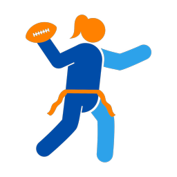 Flag Football Quarterback - Female | Round | 3 Colored | v1