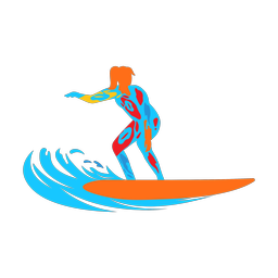 Surfing - Female | Splash | Colorful | v1