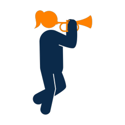 Marching Trumpet Player - Female | Round | 2 Colored | v1
