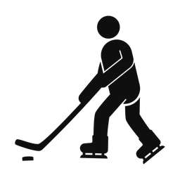 Ice Hockey Player - Male | Round | Silhouette | v2
