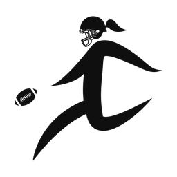 American Football Punter - Female | Motion | Silhouette | v1