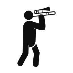 Marching Cornet Player - Male | Round | Silhouette | v1