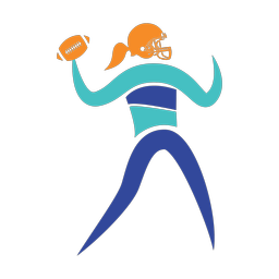 American Football Quarterback - Female | Motion | 3 Colored | v1