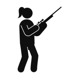 Hunting - Female | Round | Silhouette | v2