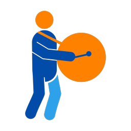 Marching Bass Drummer - Male | Round | 3 Colored | v1