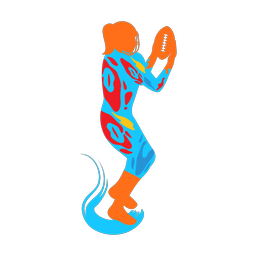 American Football Receiver - Female | Splash | Colorful | v1