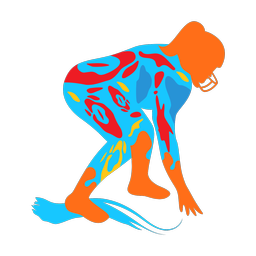 American Football Lineman - Female | Splash | Colorful | v1