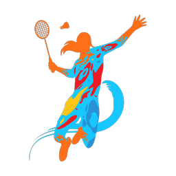Badminton - Female | Splash | Colorful | v1