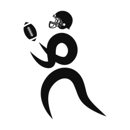 American Football Receiver - Male | Motion | Silhouette | v2