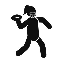 American Football Quarterback - Female | Round | Silhouette | v1