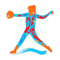 Softball Pitcher - Female | Splash | Colorful | v3