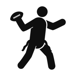 Flag Football Quarterback - Male | Round | Silhouette | v1