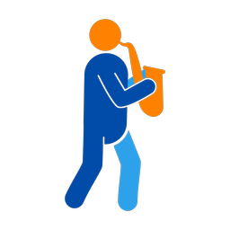 Marching Saxophonist - Male | Round | 3 Colored | v1