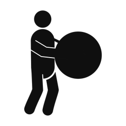 Marching Bass Drummer - Male | Round | Silhouette | v1