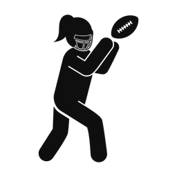 American Football Receiver - Female | Round | Silhouette | v1