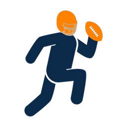 American Football Quarterback - Male | Round | 2 Colored | v2
