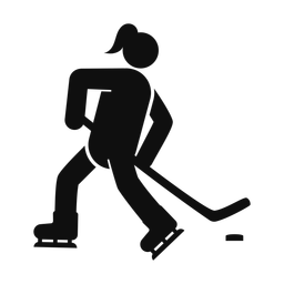 Ice Hockey Player - Female | Round | Silhouette | v3