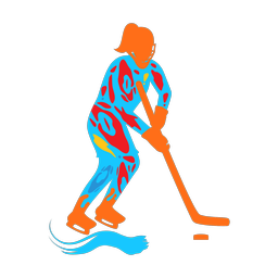 Ice Hockey Player - Female | Splash | Colorful | v3
