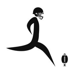 American Football Kicker - Male | Motion | Silhouette | v1