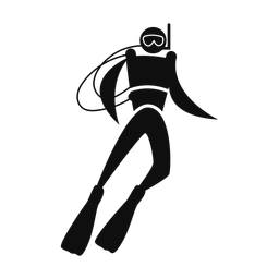 Scuba Diving - Male | Motion | Silhouette | v1