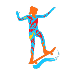 Skateboarding - Female | Splash | Colorful | v1