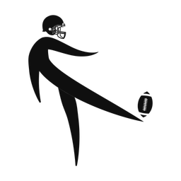American Football Punter - Male | Motion | Silhouette | v2