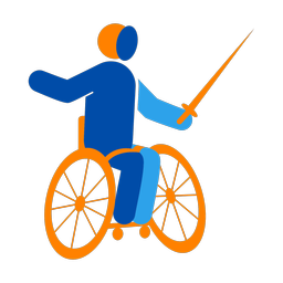 Wheelchair Fencing - Male | Round | 3 Colored | v1