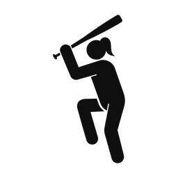 Softball Batter - Female | Round | Silhouette | v2