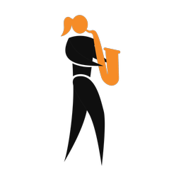Marching Saxophonist - Female | Motion | 2 Colored | v1