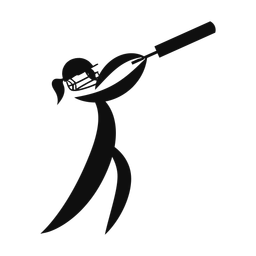 Cricket Batter - Female | Motion | Silhouette | v1