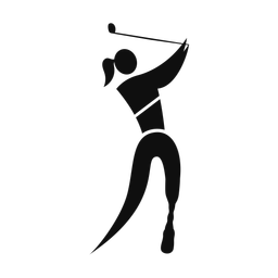 Disability Golf - Female | Motion | Silhouette | v1