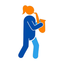 Marching Saxophonist - Female | Round | 3 Colored | v1