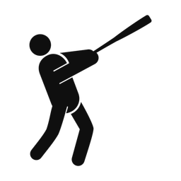 Baseball Batter - Male | Round | Silhouette | v1