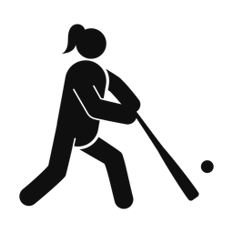 Softball Batter - Female | Round | Silhouette | v3