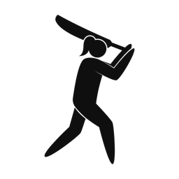 Cricket Batter - Female | Strike | Silhouette | v1