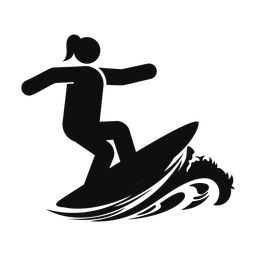 Surfing - Female | Round | Silhouette | v1