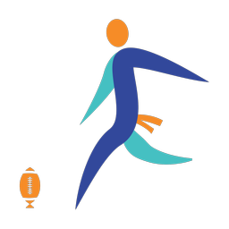 Flag Football Kicker - Male | Motion | 3 Colored | v1